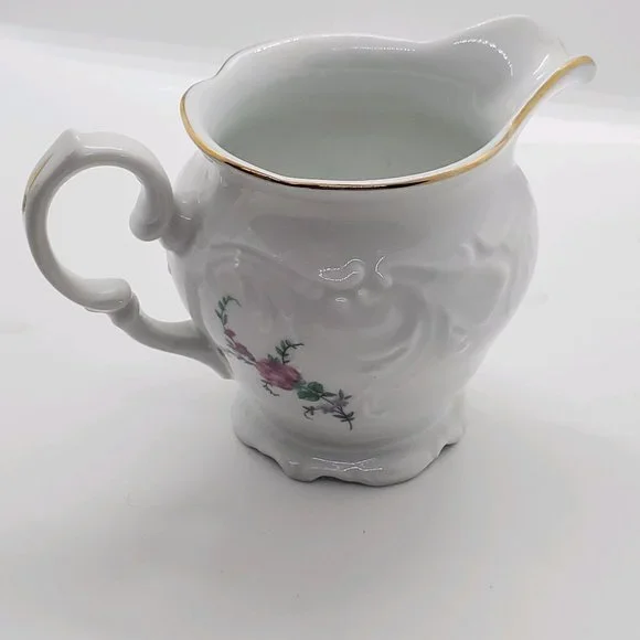 Vintage China Royal Kent Collection Poland Bavarian Rose Sugar Bowl & Creamer - Picture 9 of 13